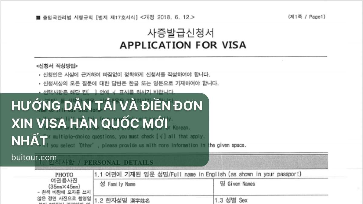 Hướng Dẫn Tải Và Điền Đơn Xin Visa Hàn Quốc Mới Nhất - Bụitour